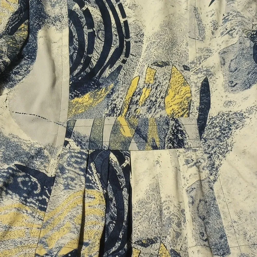 Blue, White and Yellow Gabriella Molinari Button Up Cotton Blazer